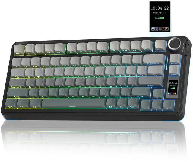 Main image of Vszerda S75 PRO Wireless Mechanical Keyboard with Screen&Knob, Tri-Mode Hot Swappable Gaming Keyboard 75%, Pre-lubed Switches, RGB Backlit, Side Printed PBT Keycaps, Creamy Sounding Computer Keyboards