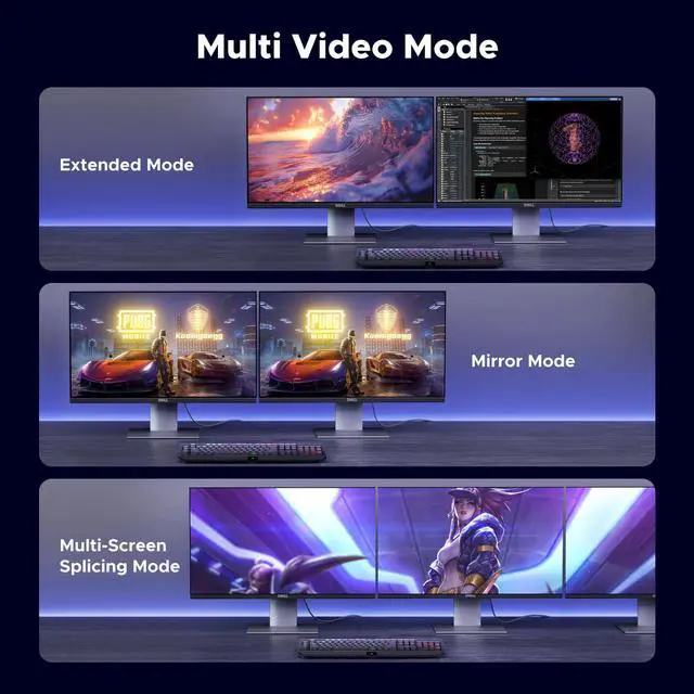 Alt view image 7 of 7 - UGREEN 8K DisplayPort Cable, DP 1.4 Display Port Cable Cord Support 8K@60Hz, 4K@240Hz, FreeSync, G-Sync, HDR, 32.4Gbps for HDTVs, Displays, Monitors, Graphics, PC, 3.3FT