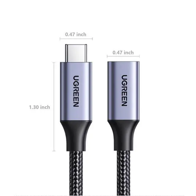 Alt view image 7 of 7 - UGREEN USB C Extension Cable, (10Gbps/100W) USB C Extender, Fast Charging & Transfer Type C Male to Female Cord Compatible with PSVR2/MacBook Air M2 Pro//iPad Pro/Magsafe 3.3 ft