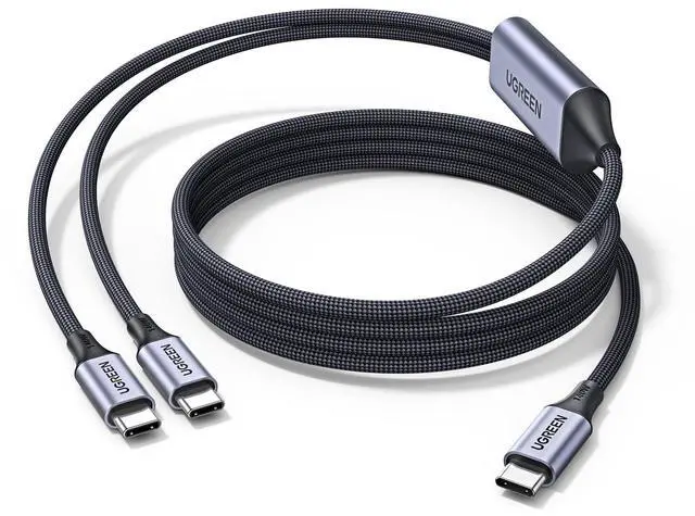 Main image of UGREEN 140W USB C Cable, 5FT 2-in-1 USB C to USB C Cable, Fast Charging for iPhone 17/17 Pro Max/16/15 Series, Galaxy S25/S24/S23 Series, MacBook Air/Pro, iPad Pro/Air, Steam Deck, and More