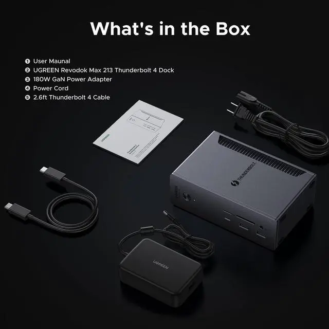 Alt view image 7 of 7 - UGREEN Thunderbolt 4 Dock 13-in-1 40Gbps Docking Station with Dual 4K@60Hz Single 8K Display, 90W Charging for Laptop, 2.5GbE, SD/TF 4.0. Revodok Max 213 for MacBook Surface Pro and More