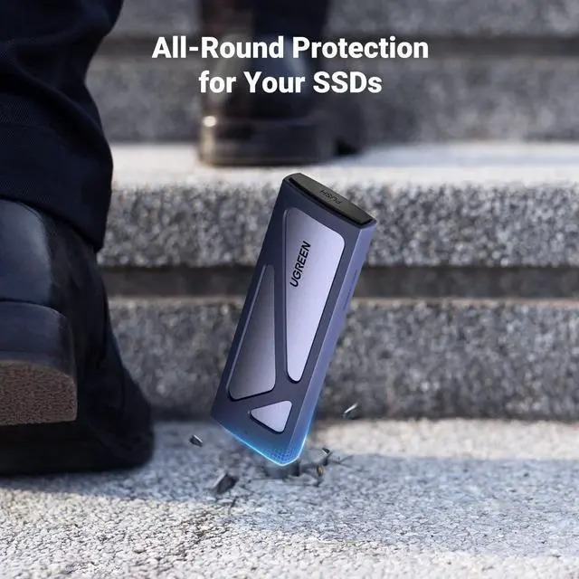 Alt view image 5 of 7 - UGREEN SSD Enclosure, Tool-Free USB C External, 10Gbps M.2 NVMe to USB Adapter/Reader Supports M and B&M Keys and Size 2230/2242 /2260/2280 SSDs