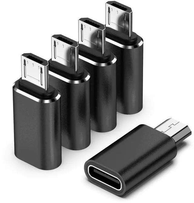 Main image of Vszerda 5Pack Micro USB to USB C OTG Adapters, Type C Female to Micro USBC Male Convert Connector Support Charge Data Sync Compatible with Nexus 5 6 Samsung Galaxy S7 S7 Edge, and MICR-USB Devices