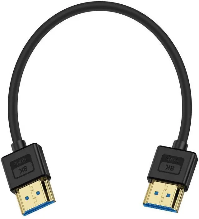 Main image of Vszerda Ultra Thin Short HDMI 2.1 Cable 1ft, Flexible Slim Soft Silicone 8K HDMI Male to Male Cable, 48Gbps, 8K@60Hz Compatible for PS5, Monitor, PC and More