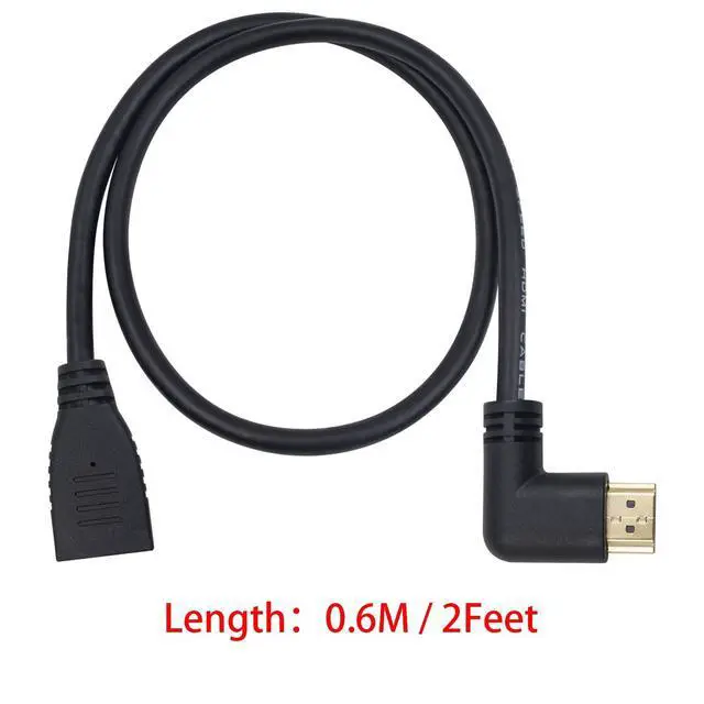 Alt view image 4 of 5 - Vszerda HDMI 2.0 Extension Cable 90 Degree, 2 Feet / 60cm HDMI Extender High Speed Left Angle HDMI Male to Female Extension Cable 60Hz, 4K 2K (F/M Left)