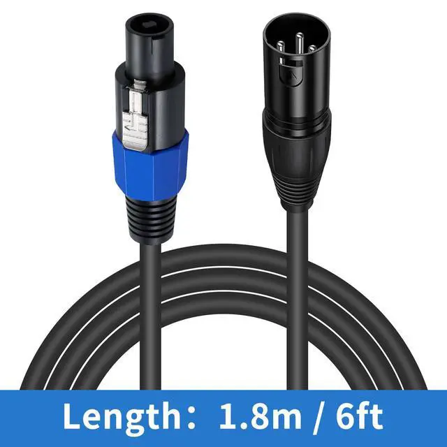 Alt view image 7 of 7 - Vszerda Speakon to XLR Cable 6ft, 18 Guage AWG Speakon Plug Male to 3 Pole XLR Jack Male Audio Cable with Twist Lock for Studio Microphone Recording, Stage Lighting.