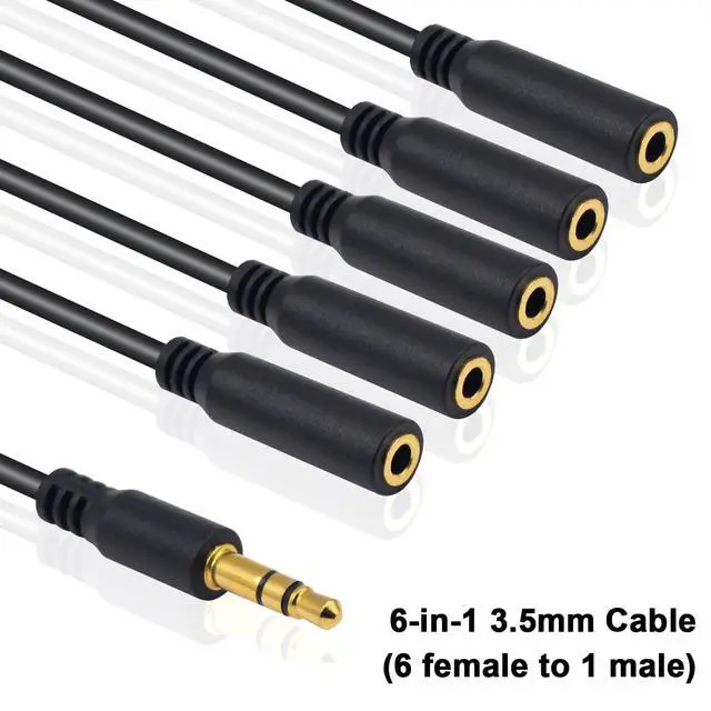 Alt view image 2 of 7 - Vszerda 3.5mm Headphone Splitter, 3.5mm Aux Splitter Cable, 1 to 6 Ways 1/8inch TRS Male to Female Stereo Extension Cable for Earphone Headset Speakers 1.5ft