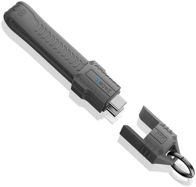 Main image of Vszerda Short USB C Cable Keychain, 240W 5A Charging USB C Keychain Cable, 80Gbps Data Transfer, 8K 60Hz Video Display for iPhone 16 15, Laptop, External SSD, in Grey 13cm