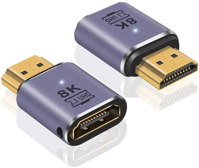 Main image of Vszerda HDMI Extension Adapter 8K, UHD 48Gbps HDMI 2.1 Male to Female Adapter Connector Supports 8K@60Hz, 4K@120Hz, 3D HDR for Laptop,DVD,TV, Monitors,TV, PS5, 2-Pack