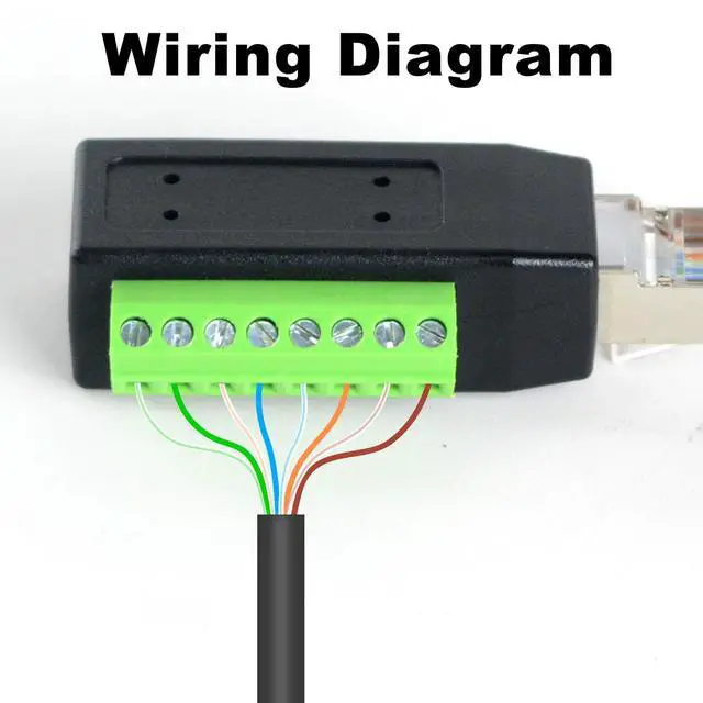 Alt view image 3 of 7 - Vszerda RJ45 Screw Terminal Breakout Board Adapter, 90 Degree RJ45 Screw Terminal Connector, Network Ethernet Adapter 8P8C Male to 8 Pin AV Extender for CCTV, Cat5, Cat6 (2-Pack)