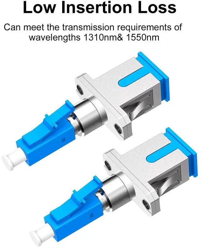 Alt view image 4 of 7 - Vszerda 2-Pack LC to SC Adapter, Single Mode LC/UPC Male to SC/UPC Female Fiber Optic Adapter Coupler Simplex UPC Hybrid Optical Fiber Convertor for Optical Power Meter