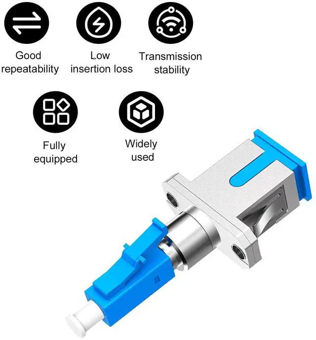 Alt view image 6 of 7 - Vszerda 2-Pack LC to SC Adapter, Single Mode LC/UPC Male to SC/UPC Female Fiber Optic Adapter Coupler Simplex UPC Hybrid Optical Fiber Convertor for Optical Power Meter