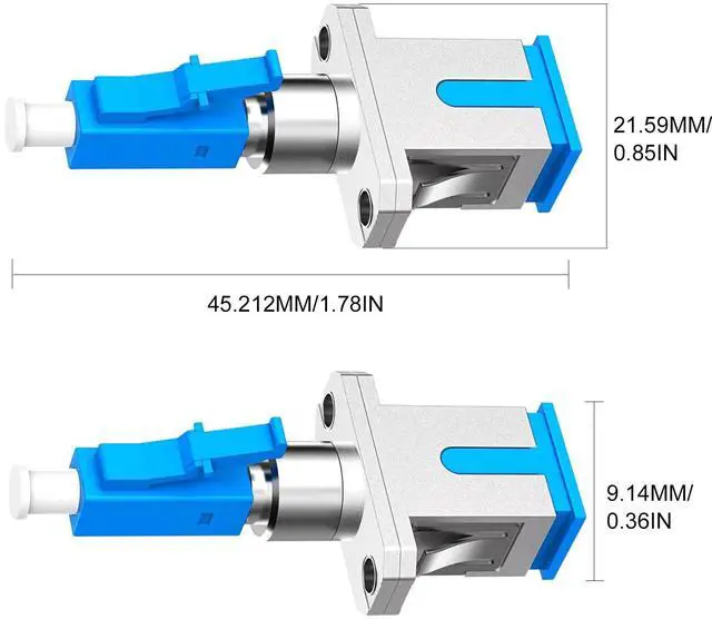 Alt view image 7 of 7 - Vszerda 2-Pack LC to SC Adapter, Single Mode LC/UPC Male to SC/UPC Female Fiber Optic Adapter Coupler Simplex UPC Hybrid Optical Fiber Convertor for Optical Power Meter
