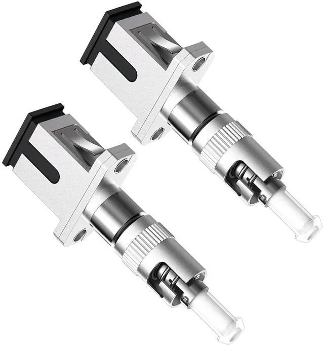 Main image of Vszerda 2-Pack ST to SC Adapter, Single Mode 9/125um SC/UPC Female to ST/UPC Male Fiber Adapter, Simplex Hybrid Optical Fiber Convertor Coupler for Optical Power Meter