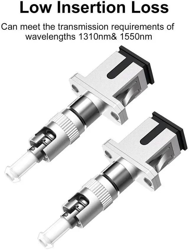 Alt view image 4 of 7 - Vszerda 2-Pack ST to SC Adapter, Single Mode 9/125um SC/UPC Female to ST/UPC Male Fiber Adapter, Simplex Hybrid Optical Fiber Convertor Coupler for Optical Power Meter