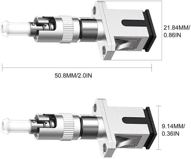 Alt view image 7 of 7 - Vszerda 2-Pack ST to SC Adapter, Single Mode 9/125um SC/UPC Female to ST/UPC Male Fiber Adapter, Simplex Hybrid Optical Fiber Convertor Coupler for Optical Power Meter