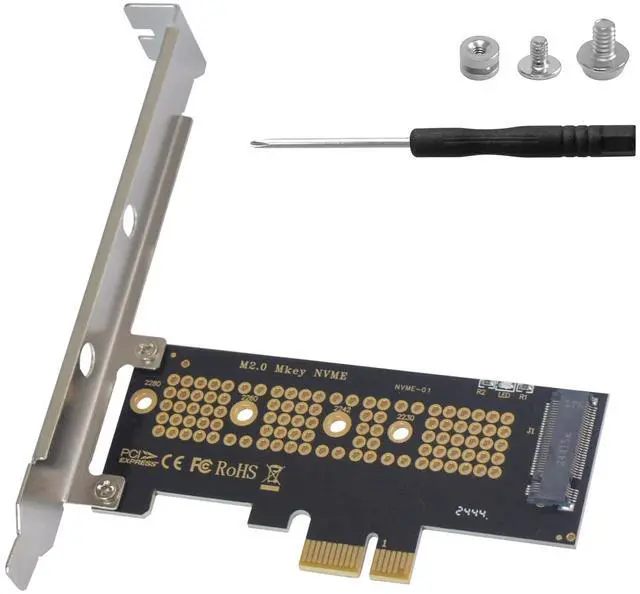 Main image of Vszerda M.2 NVMe SSD to PCI-E 4.0 X1 Adapter, PCI-E M.2 NVMe Expansion Card, M.2 NVMe to PCIe X1 Circuit Boards, Desktop SSD Expansion Card Support 2230/2242/2260/2280