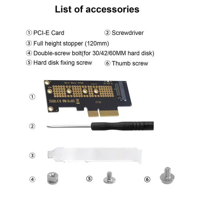 Alt view image 6 of 7 - Vszerda M.2 NVME to PCIe 4.0 x4 Adapter, NVME/AHCI SSD to PCIe Expansion Card, PCI-Express 4.0 x4 nvme Adapter Support 2230/2242/2260/2280 SSD for PCI-E X4 X8 X16 Slots
