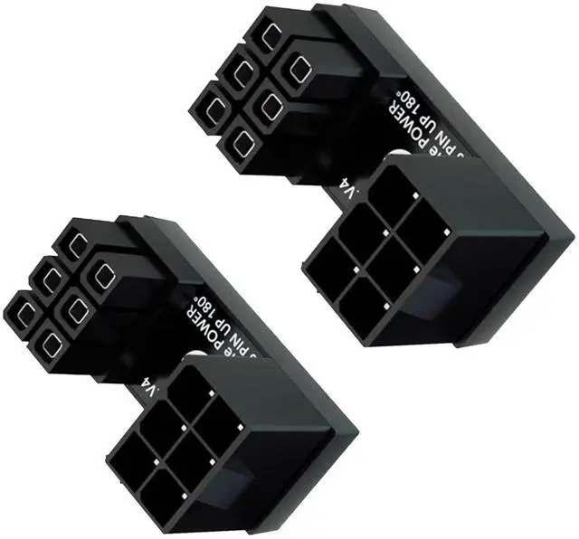 Main image of Vszerda ATX 6 Pin Male to Female 180 Degree Connector, Up Down Angled U Type ATX 6 Pin GPU Power Header Adapter for Desktop Graphics Card