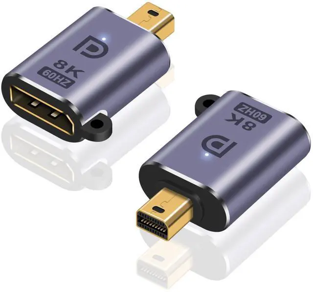 Main image of Vszerda 8K Mini Displayport to Displayport Adapter, Mini DP to DP Adapter 8K@60hz Resolution 1.4 Version Male to Female Extension Connector for MacBook, Surface Pro, 2Pack