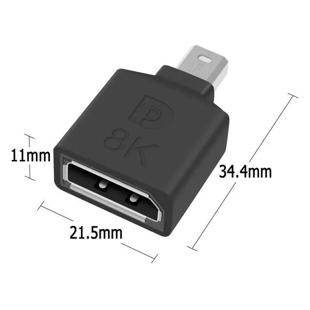 Alt view image 7 of 7 - Vszerda Mini Displayport to Displayport Adapter, 8k Mini DP to DP Adapter Bi-Directional Mini Displayport Male to Displayport Female Extention Adapter for Laptop PC TV Gaming Monitor, 2pack