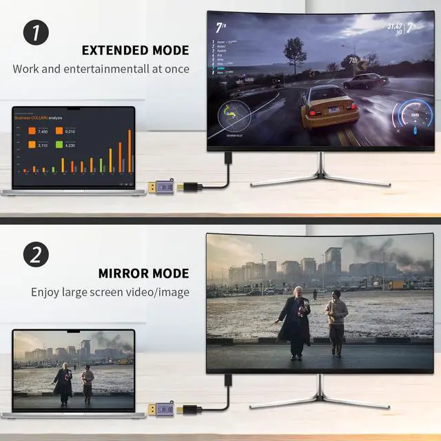Alt view image 4 of 7 - Vszerda Displayport to Mini Displayport Adapter - 8K, DP 1.4V to Mini DP, Compatible with PC, Surface Pro, Monitor - 1pcs