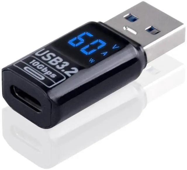 Main image of Vszerda USB-A to USB-C Adapter with LED Digital Display, Supports 10Gbps Data Transfer & 60W Fast Charging for iPhone, MacBook