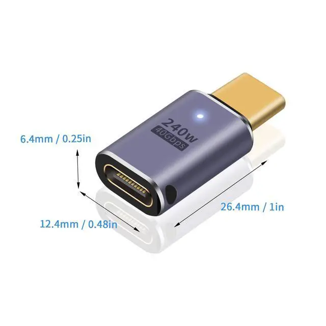 Alt view image 7 of 7 - Vszerda USB C Extender - 240W, 2Pack USB Type C Extension Adapter, 40Gbps USB C Male to Female Adapter for iPad, iMac, MacBook, Thunderbolt