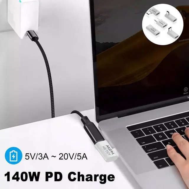 Alt view image 3 of 7 - Vszerda USB C Extension Adapter, 40Gbps Data, 140W Power, 8K Video, 90 Degree USB C Adapter Support for Thunderbolt Devices, Notebook, Tablet & Phone, in White, 5 Pack