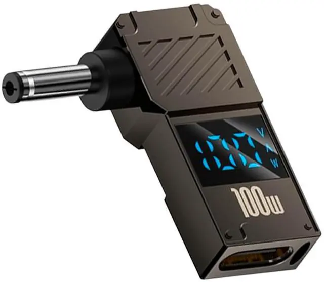 Main image of Vszerda DC 4.0x1.35mm Power Plug, 1-Pack USB C Female to DC 4.0x1.35mm Adapter, 100W PD, 20V 5A, LED Digital Dispaly USB Type C to Laptop Charger Converter