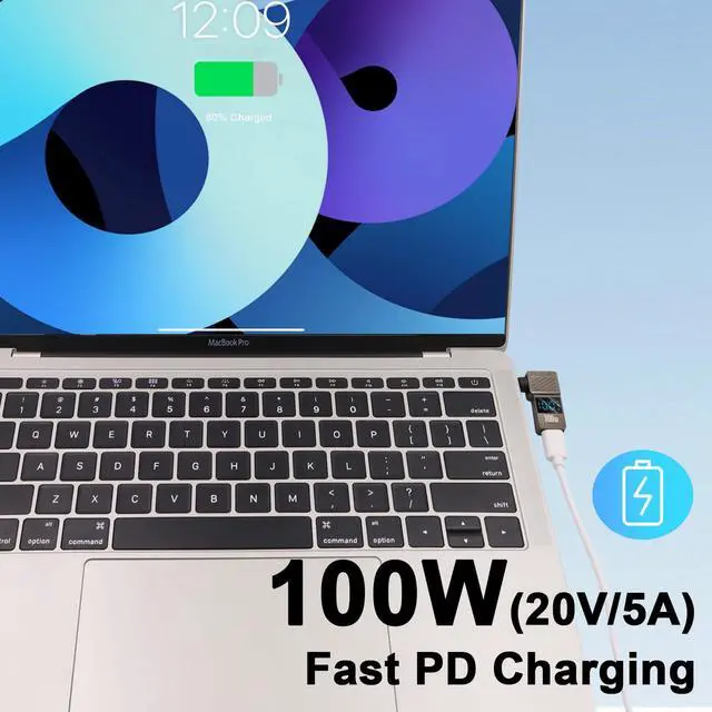 Alt view image 4 of 7 - Vszerda DC 4.0x1.35mm Power Plug, 1-Pack USB C Female to DC 4.0x1.35mm Adapter, 100W PD, 20V 5A, LED Digital Dispaly USB Type C to Laptop Charger Converter