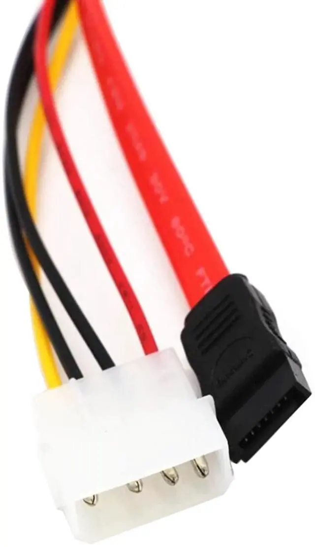 Alt view image 3 of 6 - Vszerda Sata Cable Combo 15 Pin Power and 7 Pin Data Cable 4 Pin Molex to Serial ATA Lead Adapter IDE Optical Drive Power Cord