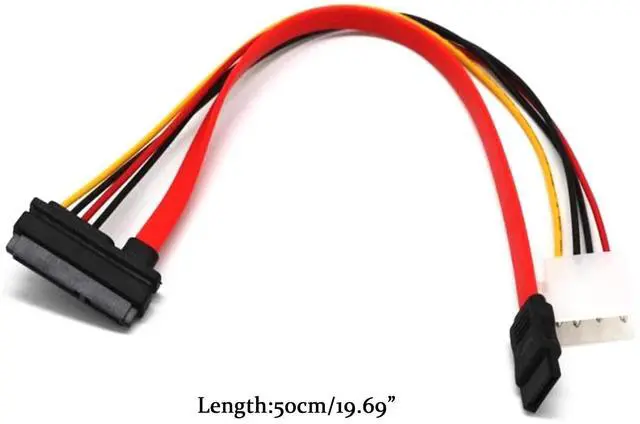 Alt view image 4 of 6 - Vszerda Sata Cable Combo 15 Pin Power and 7 Pin Data Cable 4 Pin Molex to Serial ATA Lead Adapter IDE Optical Drive Power Cord