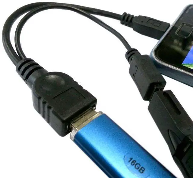 Alt view image 2 of 7 - Vszerda Micro USB Male to USB 2.0 Female OTG Cable with Micro USB Auxiliary Power Supply(can only Charge External Devices)