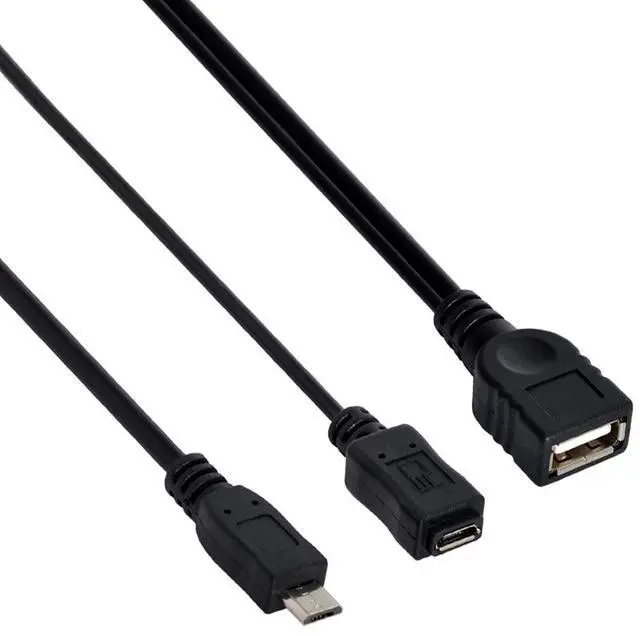 Alt view image 6 of 7 - Vszerda Micro USB Male to USB 2.0 Female OTG Cable with Micro USB Auxiliary Power Supply(can only Charge External Devices)