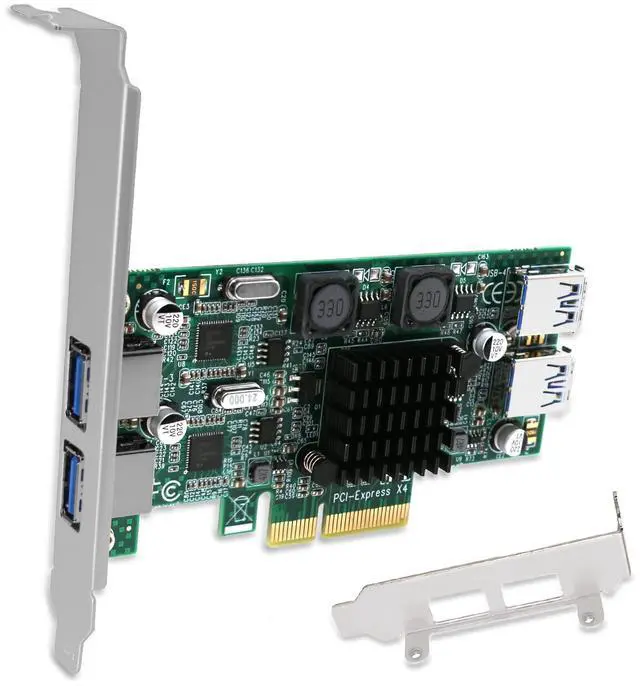 Main image of Vszerda 4-Ports Superspeed 5Gbps PCIE USB 3.0 Expansion Card for Windows and Linux Desktop PCs, 2X Dedicated 5Gbps Channels 10Gbps Bandwidth, Built in FebSmart Self-Powered Technology (FS-2C-U4-Pro)