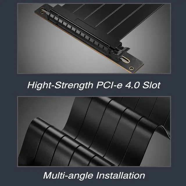Alt view image 3 of 6 - Vszerda PCI-E 4.0 16X PCIe Extension Cable - 20CM (90 Degrees) Flexible High Speed Port Adapter