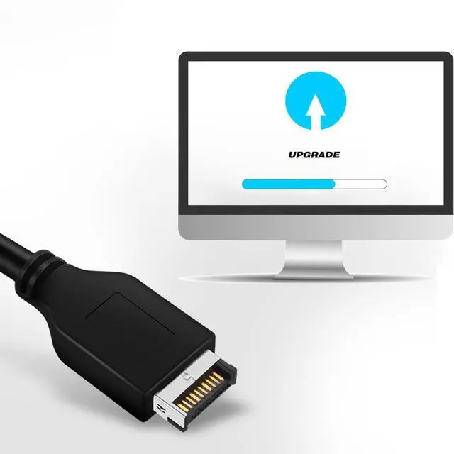 Alt view image 3 of 6 - Vszerda USB 3.1 Type C Front Panel Header Extendsion 50Cm Cable,Type E to USB C Connector with PCIe Full Height Bracket