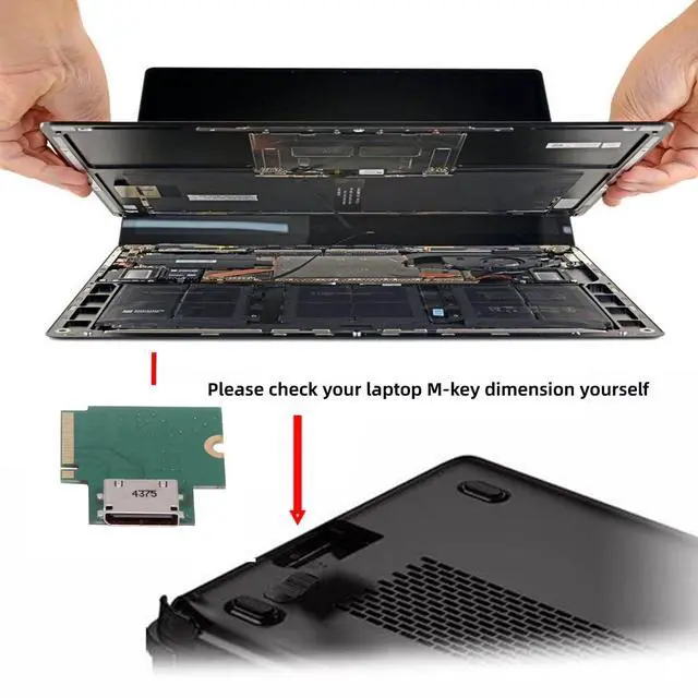 Alt view image 7 of 7 - Vszerda 2230 PCI-E4.0 M.2 M-Key Male to Oculink SFF-8612 SFF-8611 Host Angled Type 90 Degree Adapter for NVME U.2 SSD eGPU External Graphics Card