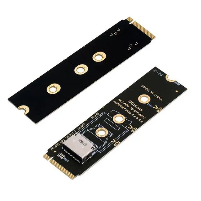 Alt view image 7 of 7 - Vszerda 2280 PCI-E4.0 M.2 M-Key Male to Oculink SFF-8612 SFF-8611 Host Horizontal Adapter for NVME U.2 SSD eGPU External Graphics Card Dock