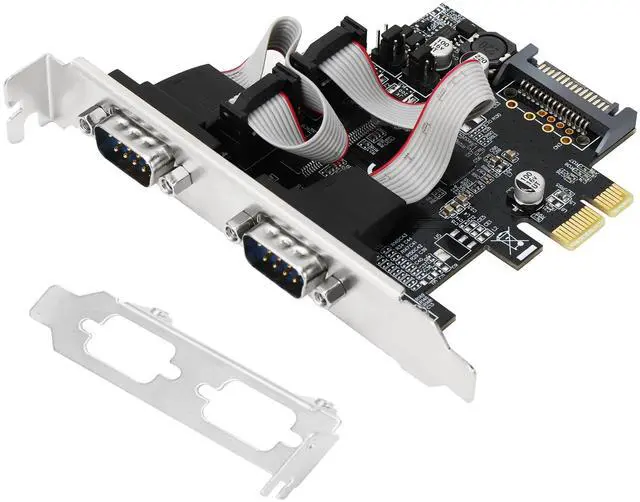 Main image of Vszerda Dual Port PCI Express RS-232 DB9 Serial Port Card for Windows XP, Vista,7, 8.x, 10, 11 32/64bit and Linux PCs, PCIE 2X DB9 Card