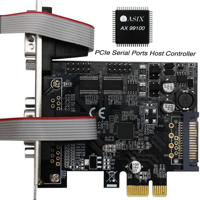 Alt view image 2 of 7 - Vszerda Dual Port PCI Express RS-232 DB9 Serial Port Card for Windows XP, Vista,7, 8.x, 10, 11 32/64bit and Linux PCs, PCIE 2X DB9 Card