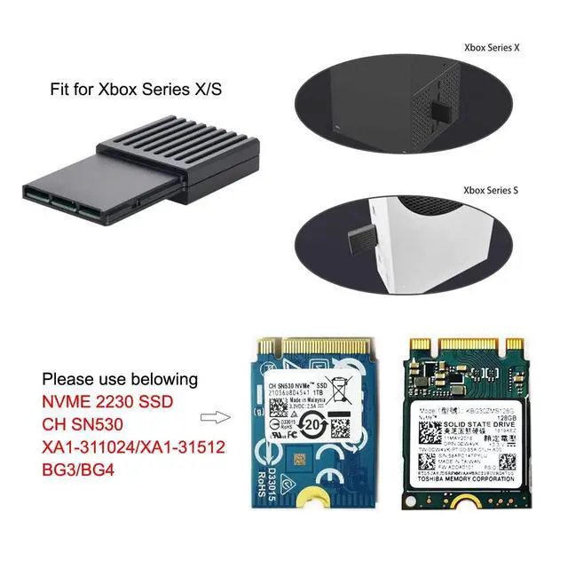 Alt view image 4 of 7 - Vszerda CF-Express Type-B to M.2 NVMe 2230 M-Key Adapter CFE Compatible with XboxSeries XS CH SN530 SSD PCIe4.0 Expansion Memory Card
