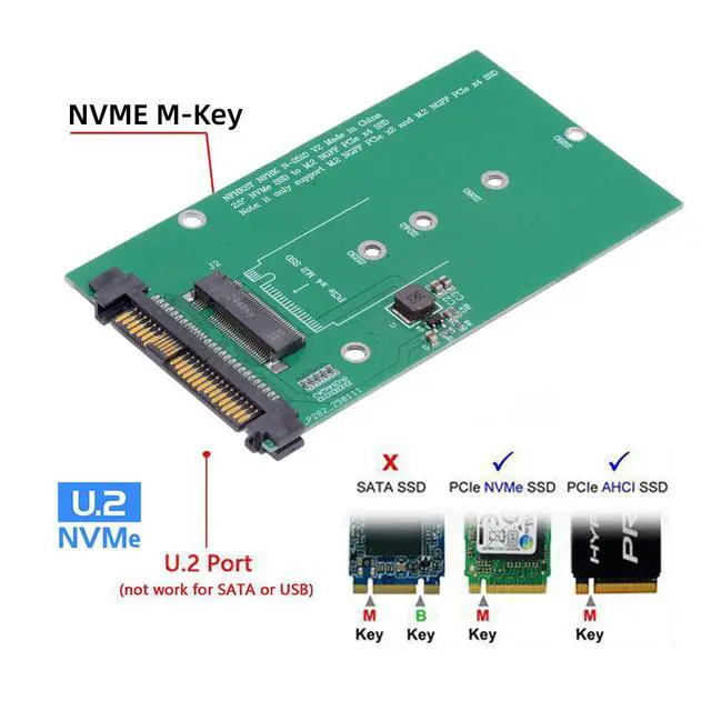 Alt view image 2 of 7 - Vszerda SFF-8639 NVME U.2 to M.2 M-Key PCIe SSD Case Adapter for Mainboard Compatible with SSD 750 p3600 p3700