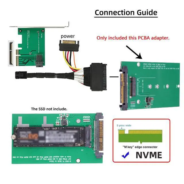 Alt view image 5 of 7 - Vszerda SFF-8639 NVME U.2 to M.2 M-Key PCIe SSD Case Adapter for Mainboard Compatible with SSD 750 p3600 p3700