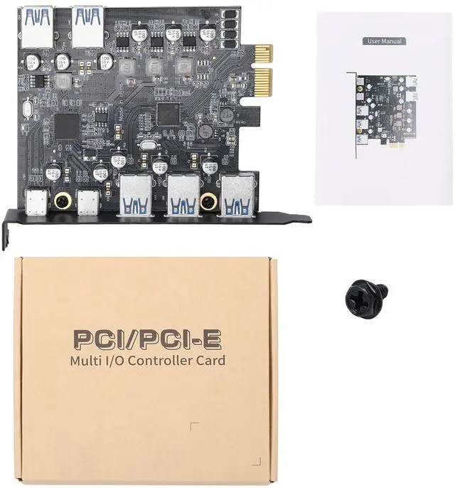 Alt view image 6 of 6 - Vszerda PCIe to USB 3.0 5X USB-A and 2X USB-C Ports Expansion Card,PCI Express Internal USB 3 Hub Converter for Desktop PCS Riser Card
