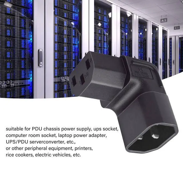 Alt view image 2 of 7 - Vszerda IEC60320 C14 Male to C13 Female Power Extension Adapter AC Convertor Down Angled 90 Degree Connector