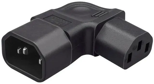 Main image of Vszerda IEC60320 C14 Male to C13 Female Power Extension Adapter AC Convertor Left Angled 90 Degree Connector