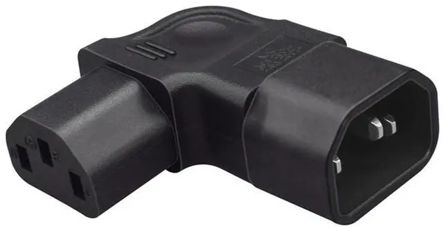 Main image of Vszerda IEC60320 C14 Male to C13 Female Power Extension Adapter AC Convertor Right Angled 90 Degree Connector