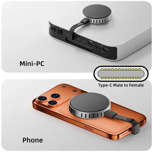 Alt view image 5 of 7 - Vszerda USB5.0 80Gbps Flat Slim FPC Male to Female USB-C Type-C Extension Cable Up Angled 90 Degree 240W 16K 8K 60Hz 5K Compatible with 40Gbps USB4.0 Thunderbolt3/4/5 (51mm)